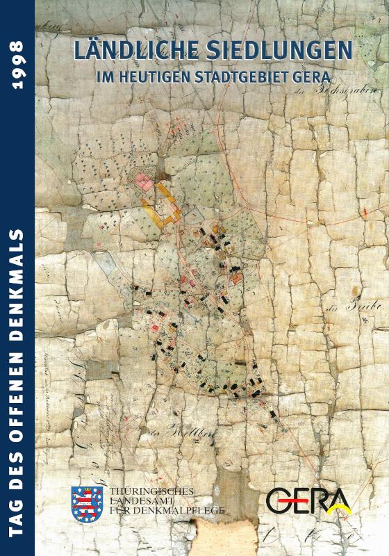 Vorderseite der Publikation mit historischem Katasterplan von Kaimberg. © Stadt Gera