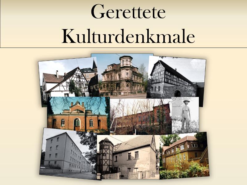 Postkarte mit verschiedenen Ansichten von Gebäuden. © Stadt Gera