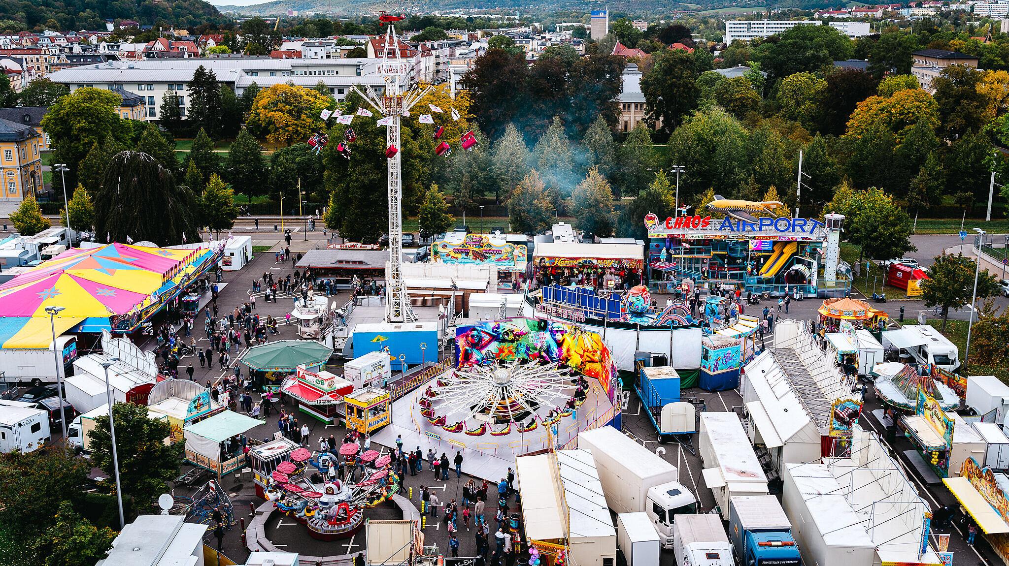 Blick auf das Herbstvolksfest . © Stadt Gera