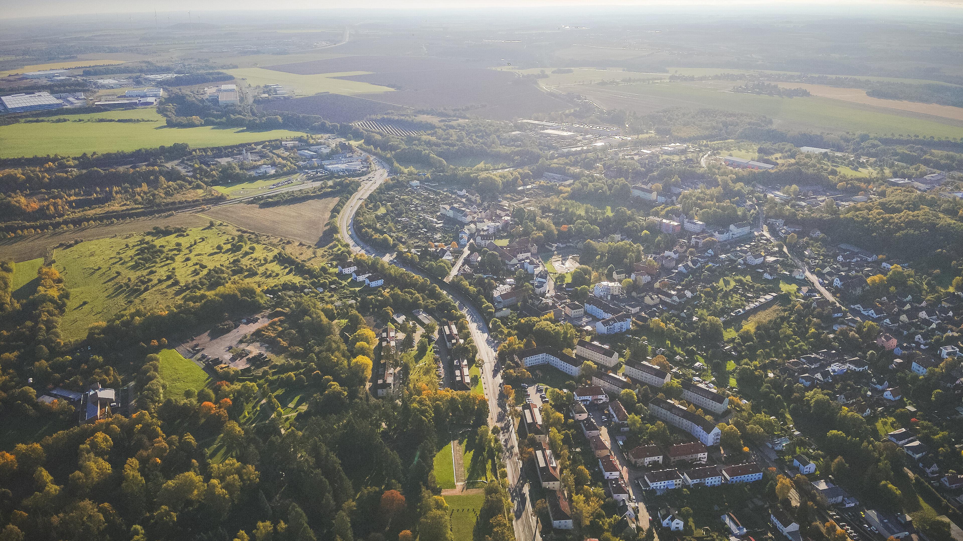 Luftbild Ostviertel der Stadt Gera. © Göran Kugel
