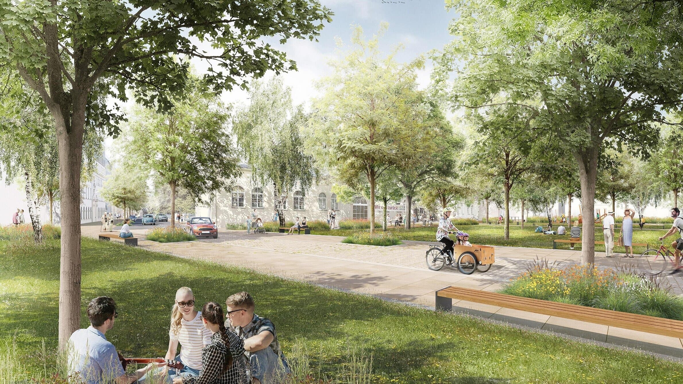 Visualisierung - Blick zum Puppentheater. © Heinisch Landschaftsarchitekten