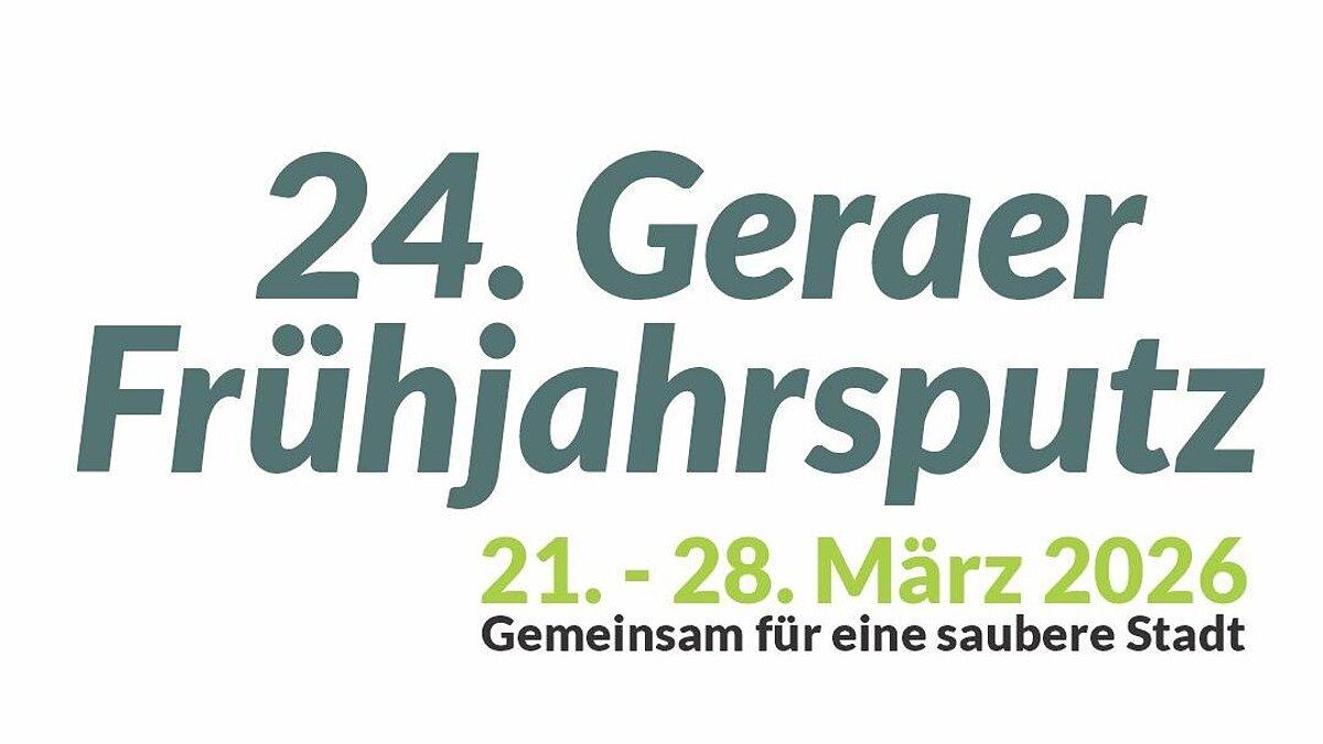 Ein Animiertes Bild von Müllsammlern und Aufruf zum 24. Frühjahrsputz der Stadt Gera. © Stadt Gera