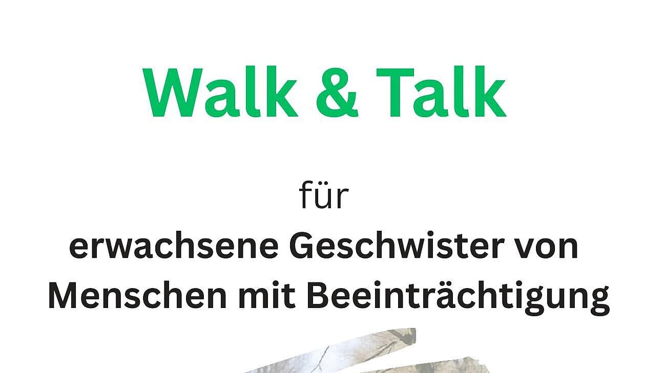 Flyer für Walk & Talk. © Selbsthilfegruppe "erwachsene Geschwister Mitteldeutschland"