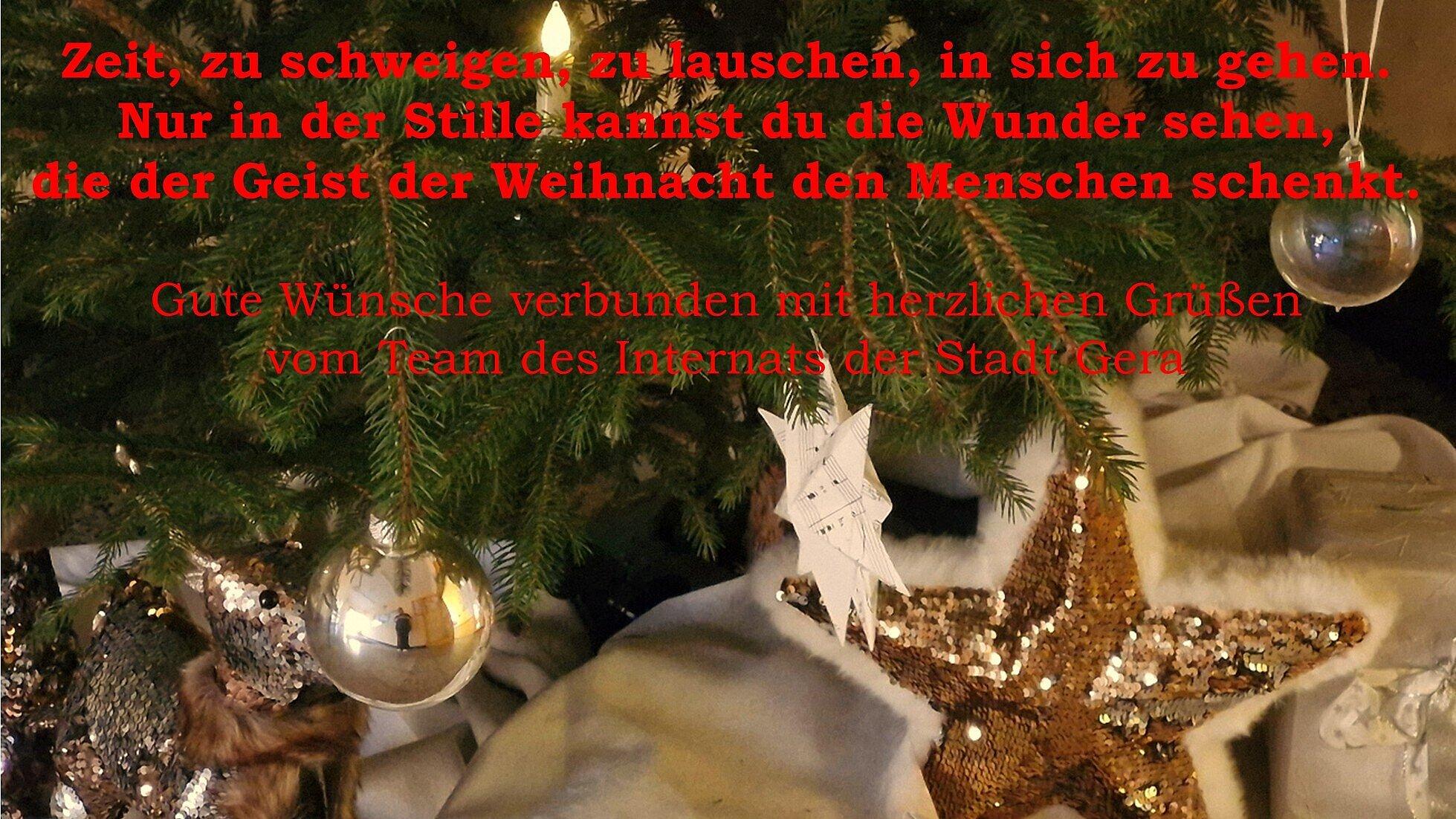 Weihnachtsgrüße. © Internat