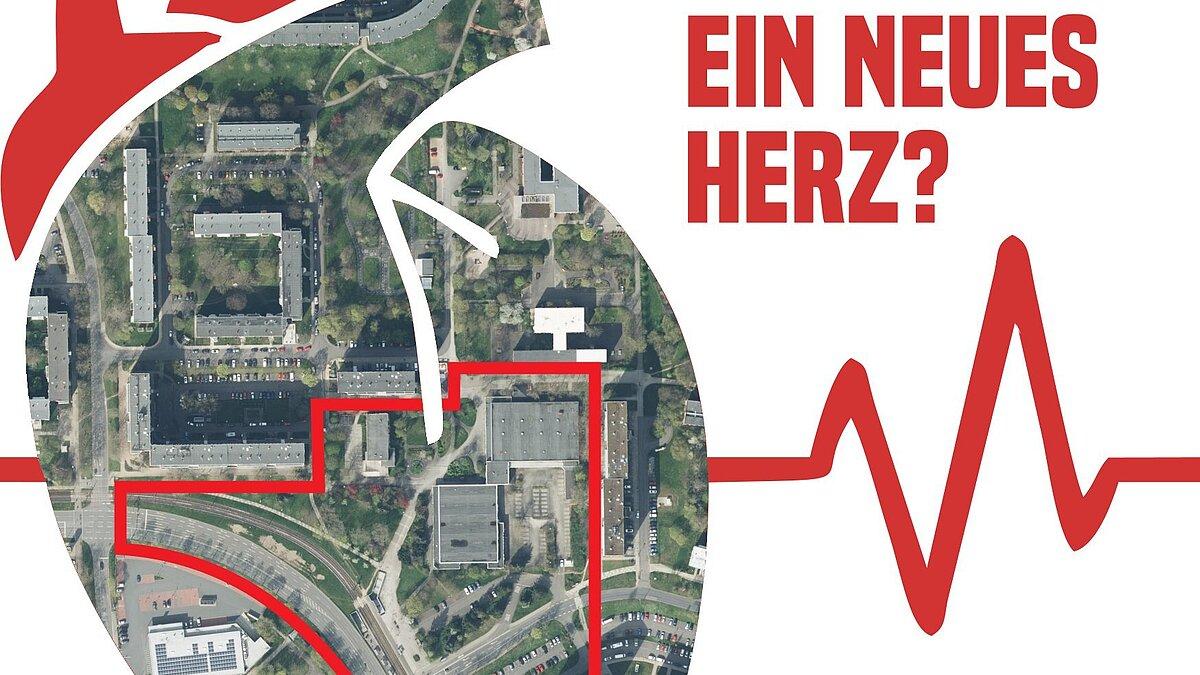 Ein Plakat mit einem Satellitenbild von Lusan. © Stadt Gera