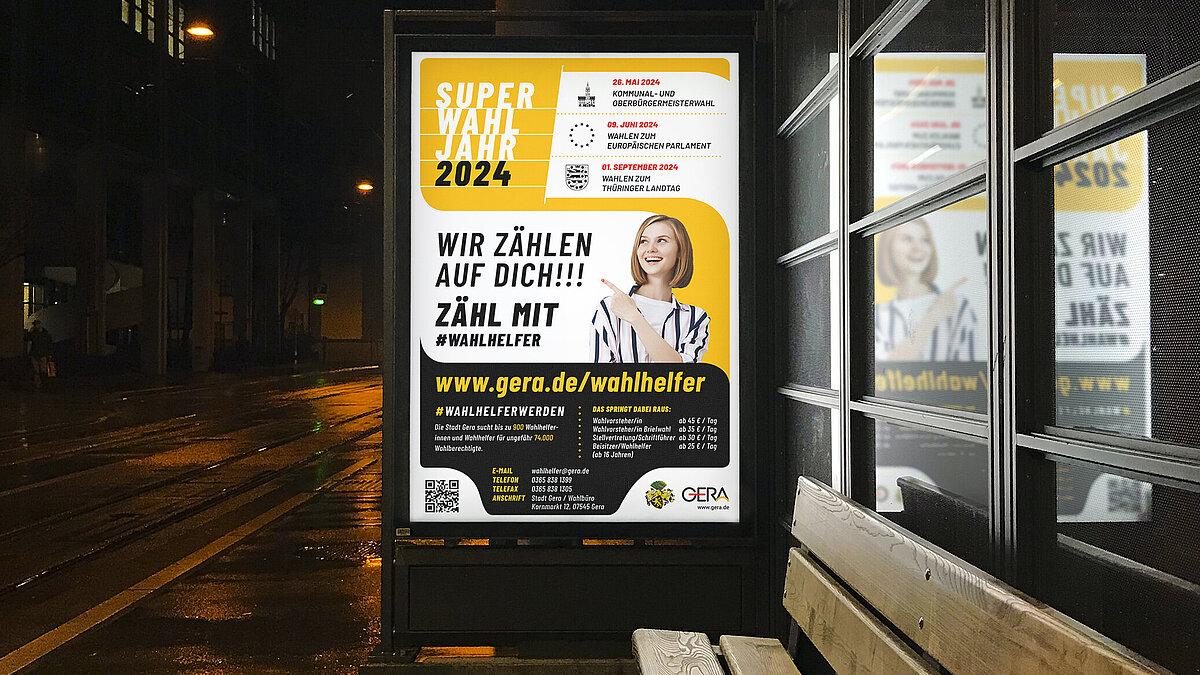 eine Anzeigetafel der Wahlhelfer. © Wahlbüro - Stadt Gera