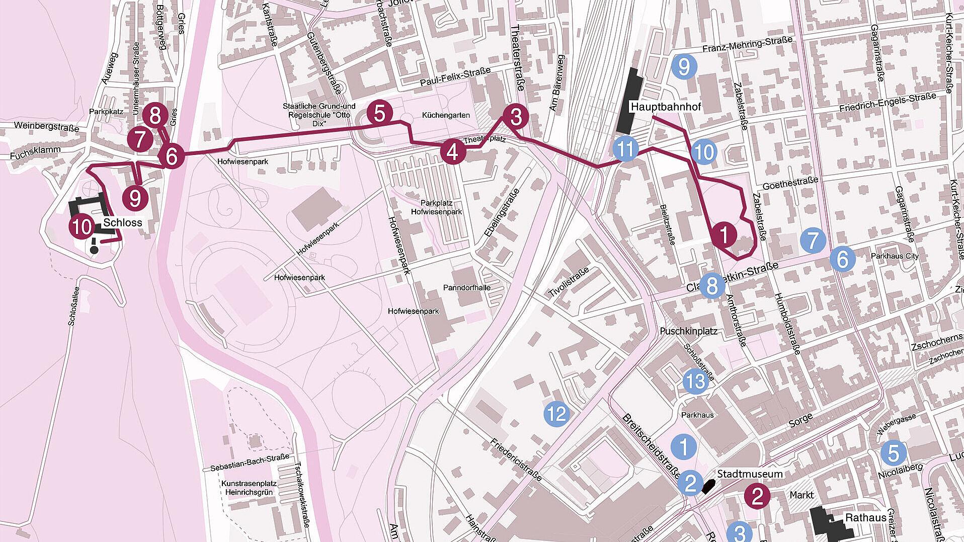 Karte der "Audiowalk coverkarte Tour 2".