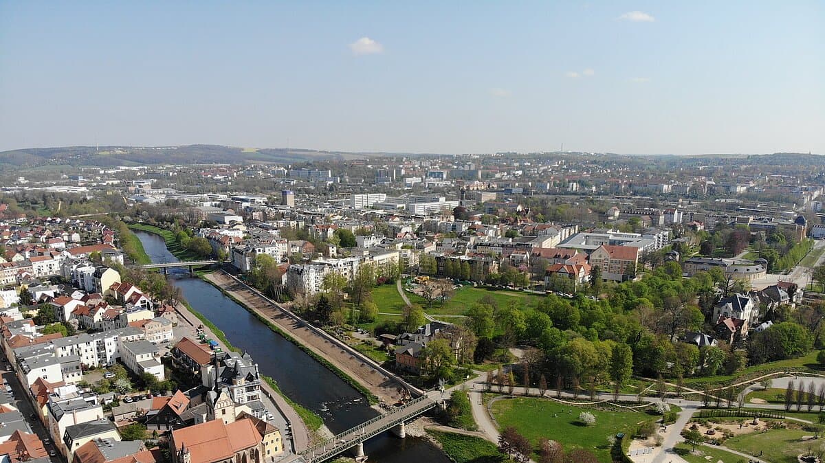 Eine Stadtansicht von Gera aus der Luft. © Stadt Gera
