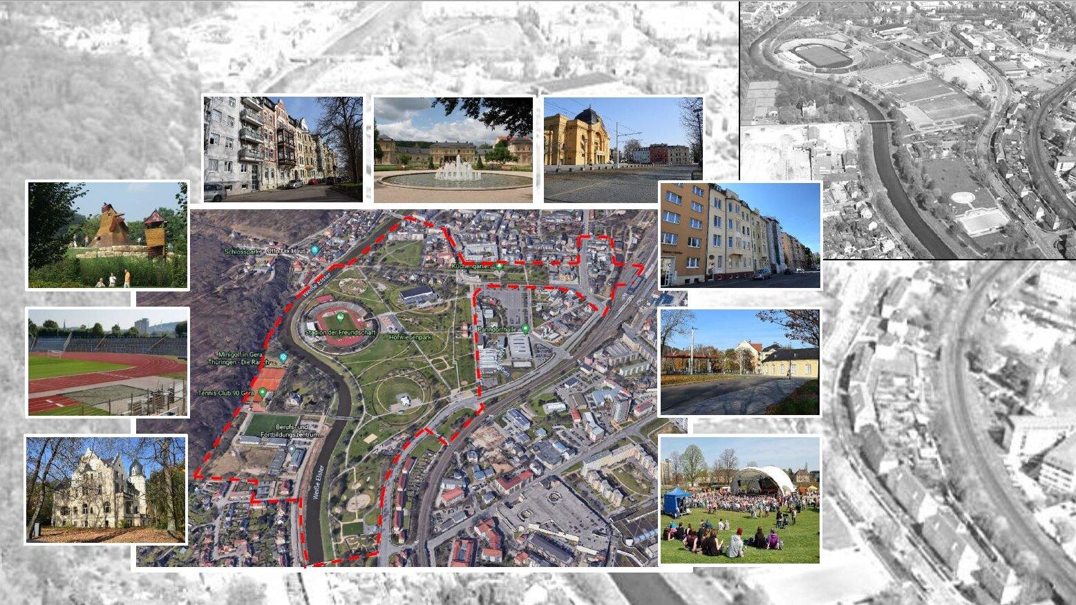 Sanierungsgebiet Elsteraue Hofwiesen Planübersicht. © Stadt Gera