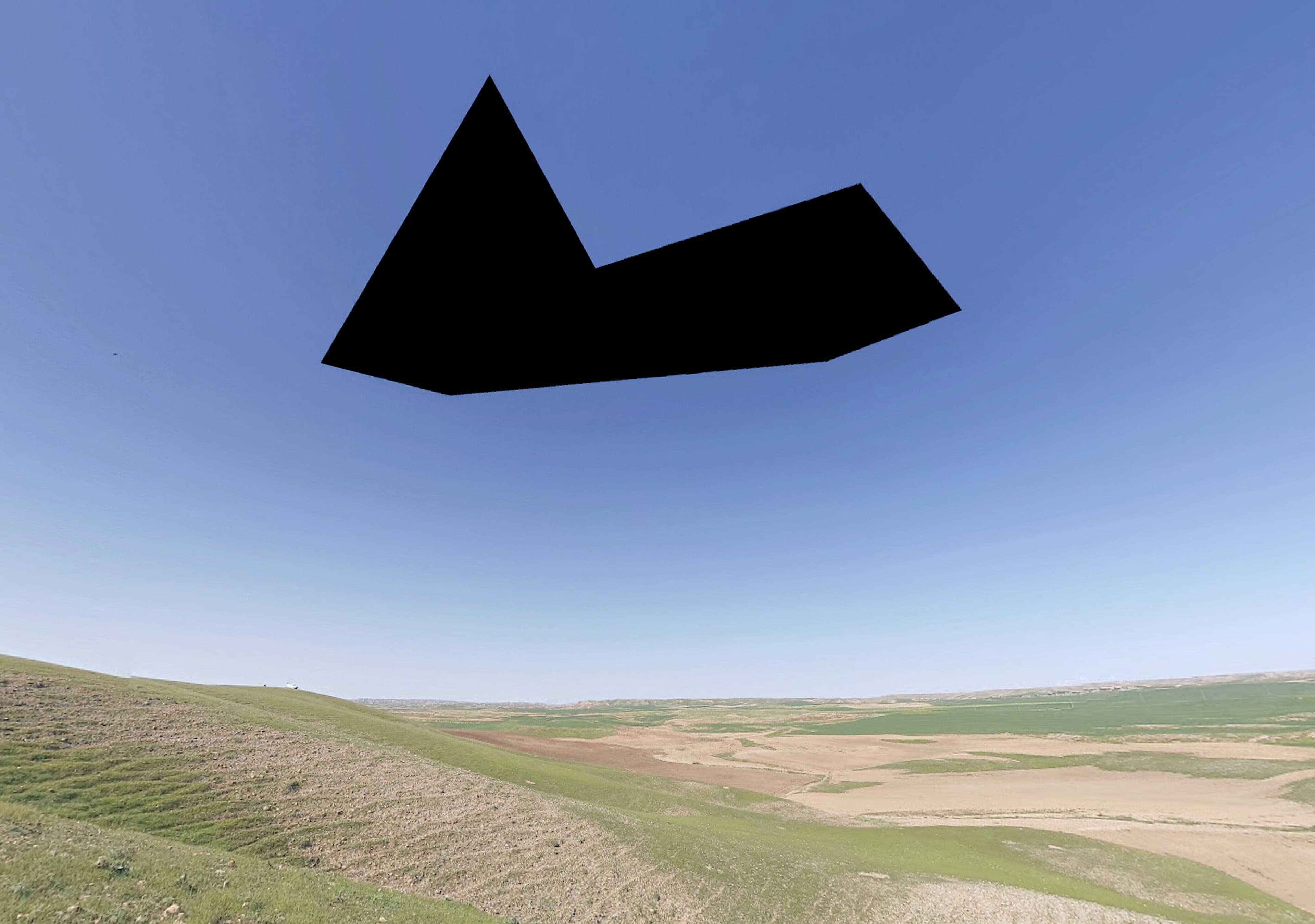 Maps Ansicht einer Landschaft mit schwarzem Bildfehler. © Raisan Hameed