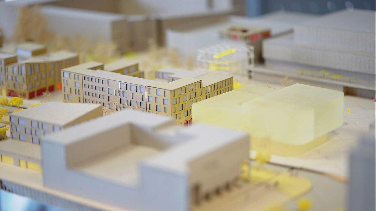 Modell von Geras Neuer Mitte. © Stadt Gera