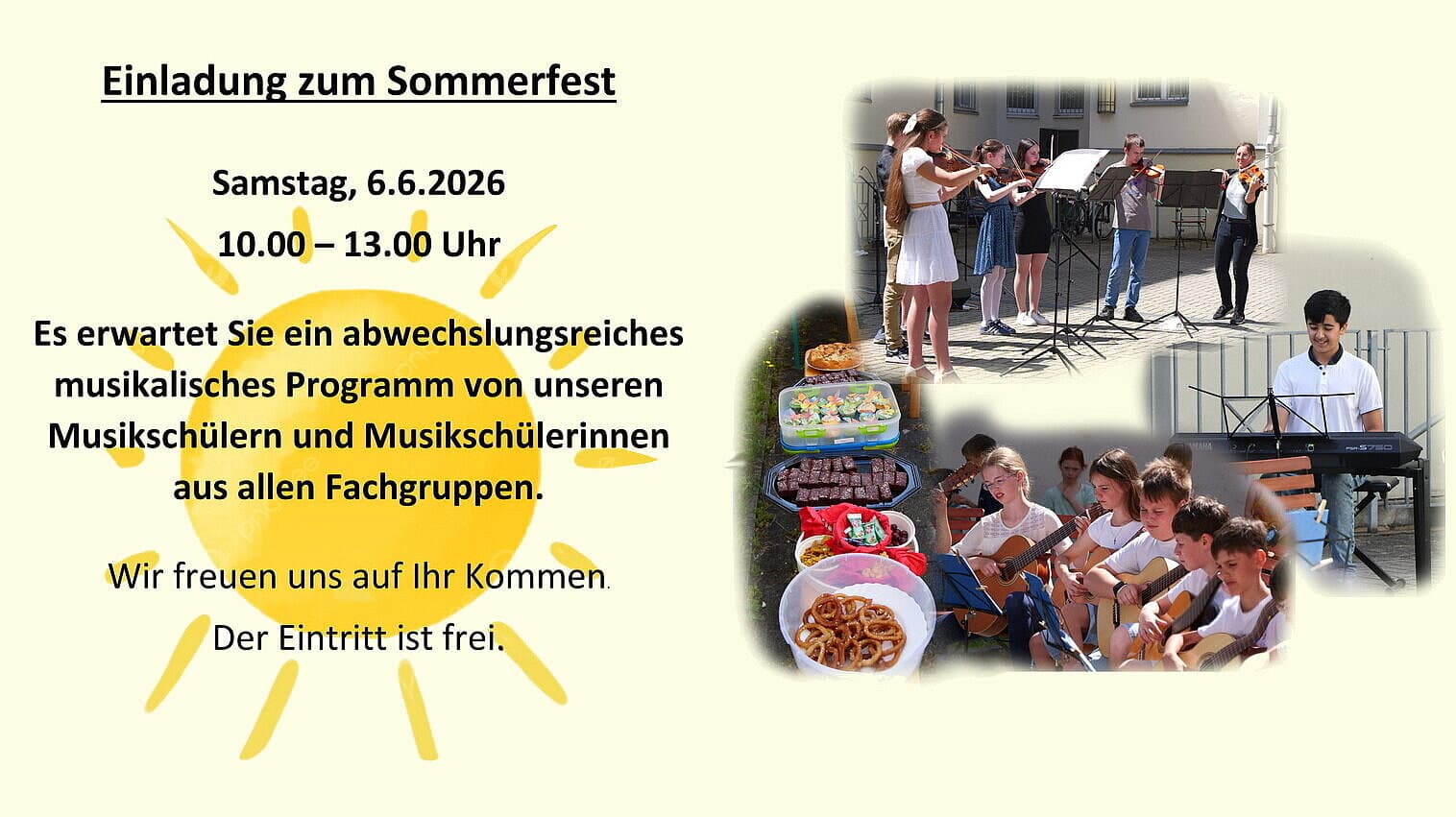 Werbung Sommerfest 2026. © Stadt Gera / Musikschule