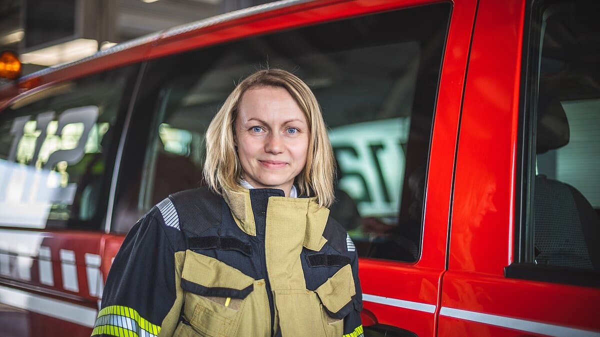 Eine Mitarbeiterin der Feuerwehr Gera. © Amt für Brand- und Katastrophenschutz