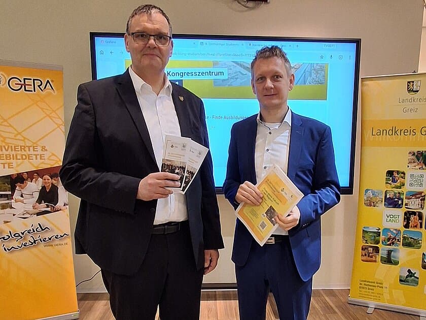 OB Dannenberg mit Landrt Ulli Schäfer. © Stadt Gera