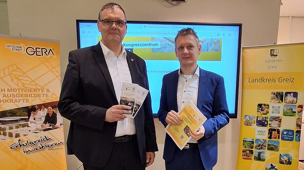 OB Dannenberg mit Landrt Ulli Schäfer. © Stadt Gera