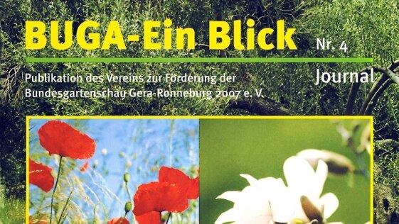 Vorderseite der Broschüre mit Fotos verschiedener Pflanzen und Blumen