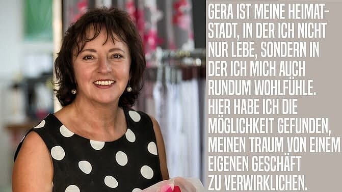 Frau posiert für Stadtkampagne. © Stadt Gera