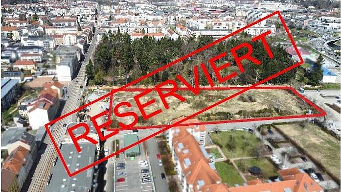 Luftbild des Grundstücks in der Wiesestraße mit Reservierungsvermerk. © SV Gera