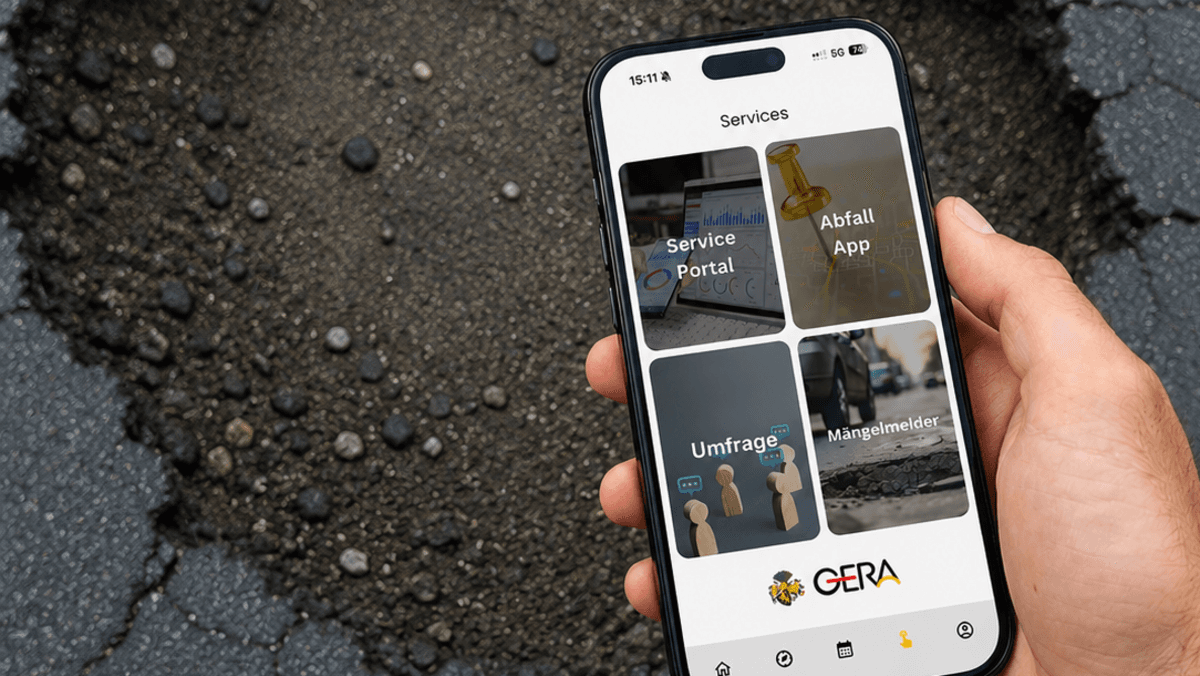 Gera App mit Mängelmelder. © Stadt Gera