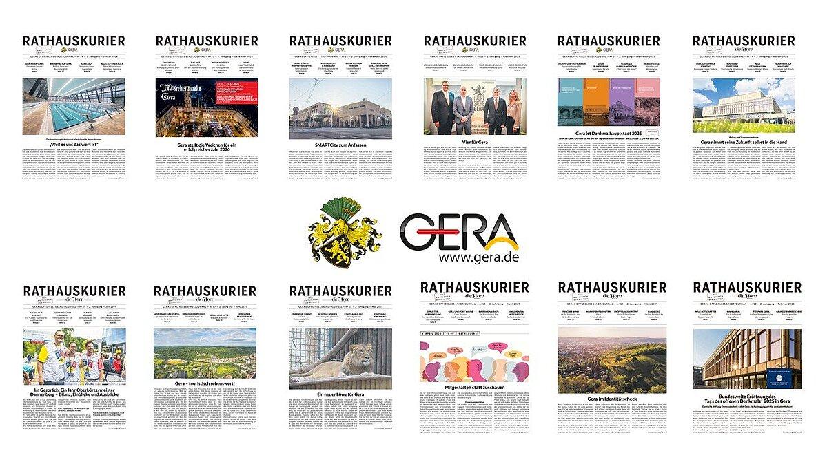 Ein Überblick über alle Ausgaben aus dem Jahr 2025. © Stadt Gera