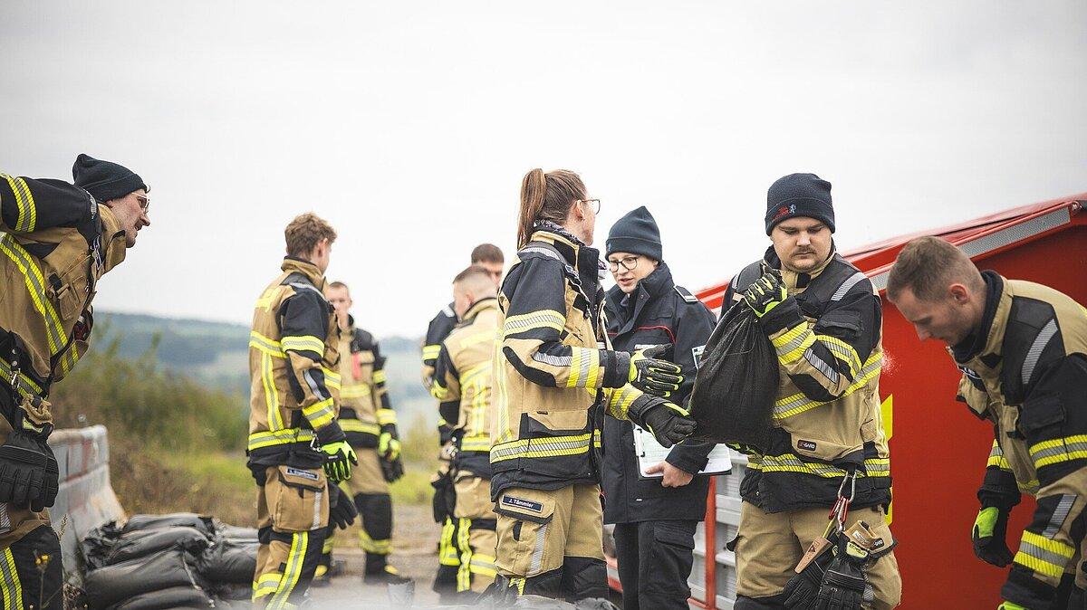 Hochwasserschutzübung. © Amt für Brand- und Katastrophenschutz