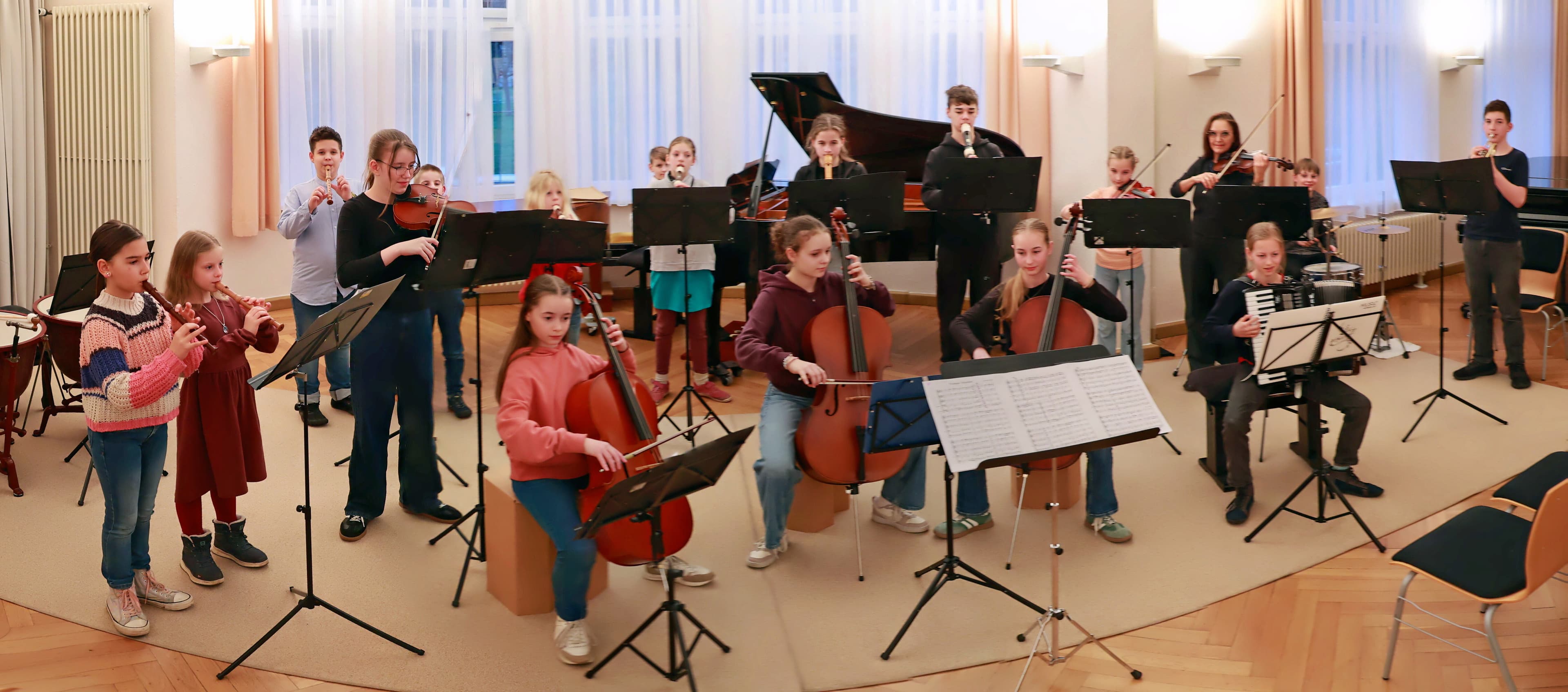 Das gemischtes Kinderorchester von Frau Franke. © Stadt Gera / Th.Sehnert