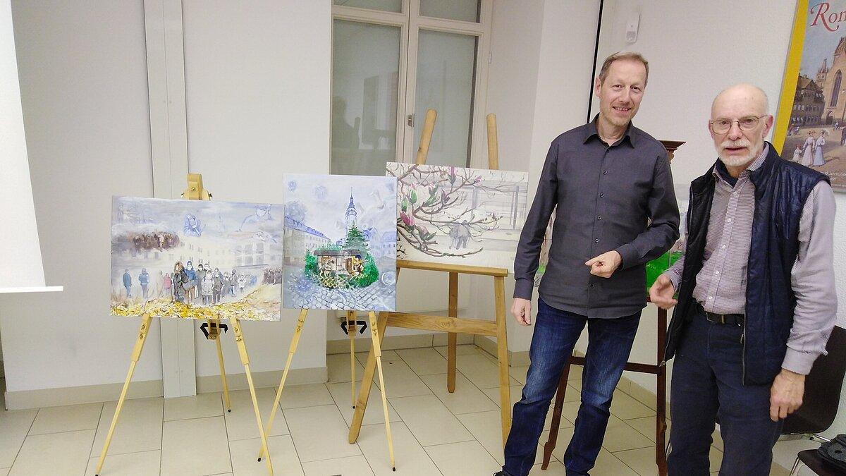 Günther Domkowsky übergibt Kunstwerke an das Stadtmuseum. © Stadtmuseum Gera