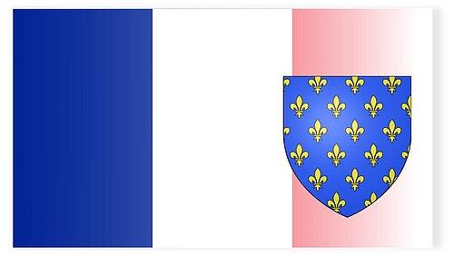 Wappen Saint-Denis auf Landesflagge