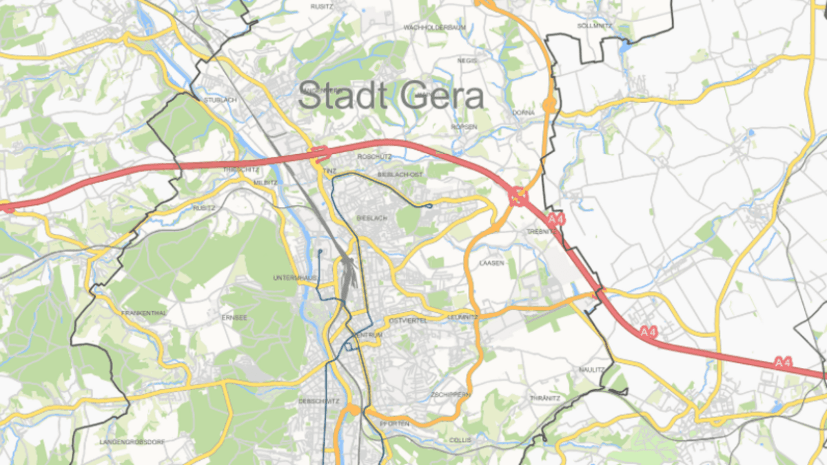 . © Screenshot Stadtplan OpenStreetMap-Mitwirkende/Stadt Gera