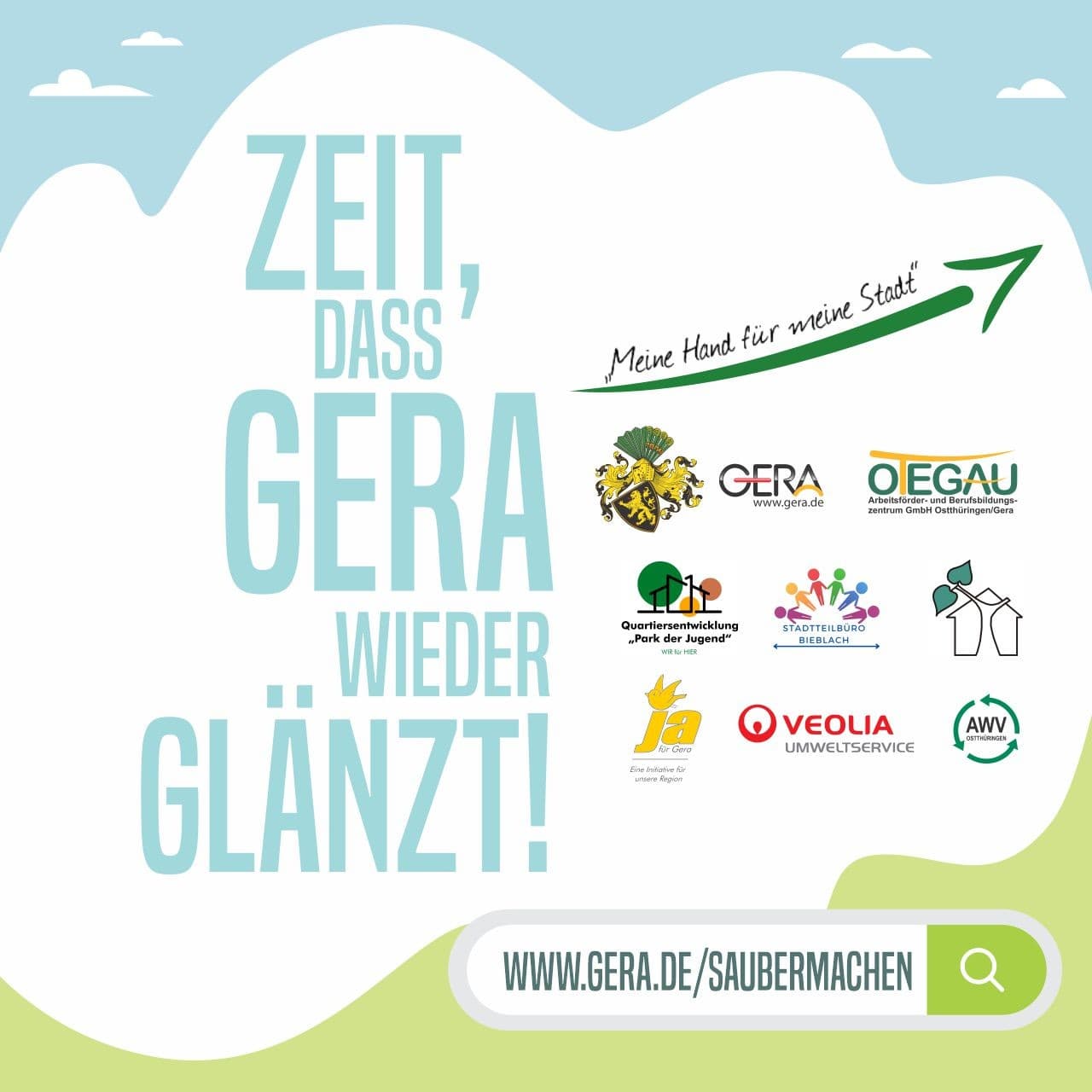 Zeit das Gera wieder Glänzt Schriftzug. © Stadt Gera